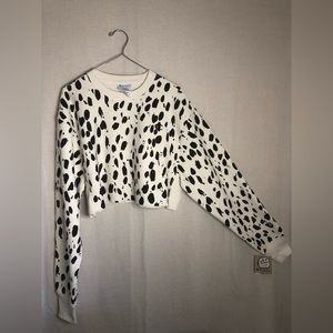 Champion Dalmatian Print Reverse Weave Cropped Sweatshirt